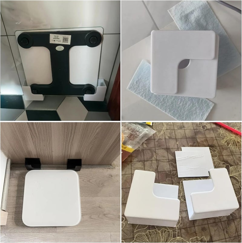 SquEqu 2 Pair Bathroom Scale Holder Wall Mount Bracket Self Adhesive Smart Scale Stand Organizer for Digital Body Weight Scales Bathroom Digital Weighing Scale Body Scales - Image 3